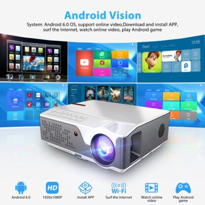 ThundeaL Full HD 1080P Projector TD96 TD96W Android WiFi LED Proyector Native 1920 x 1080P 3D Home Theater Smart Phone Beamer