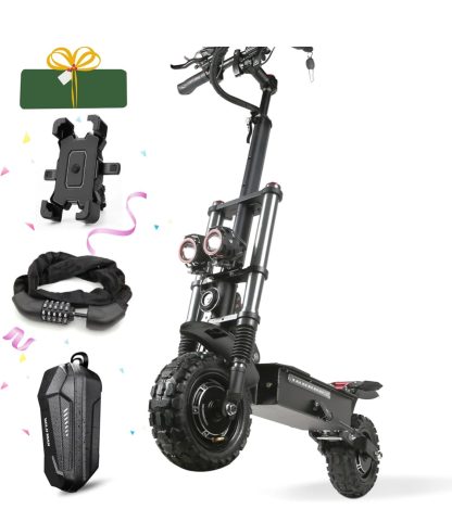 Electric Scooter Adults 50 MPH with Seat, 5600W Dual Hub Motors High Speed Scooter Up to 56 Miles, Fast Sports Scooter 11" Off Road Tires for All Types of Terrain Adventures - Image 8