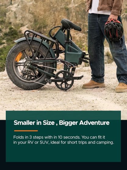 E Bike Men's Folding Electric Bicycle with 20 x 4.0 Inch Fat Tire, 16 Ah Removable Battery Long Range up to 150 km/110 KM, Full Suspension, 8 Gears, Engine Pro/Engine Pro 2.0 - Image 5