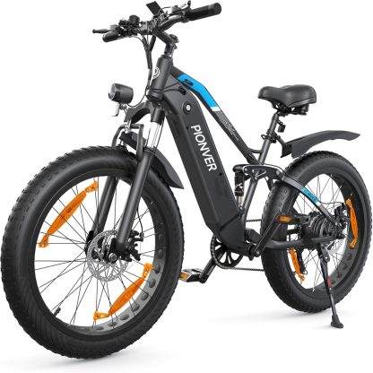 E Bike Men's 26 Inch 4.0 Fat Tyre Electric Mountain Bike with 48V16Ah/13Ah Battery, 80NM 250W Motor, 5 Riding Modes, Aluminium E-fatbike Electric Bicycle, Range 100-120 km