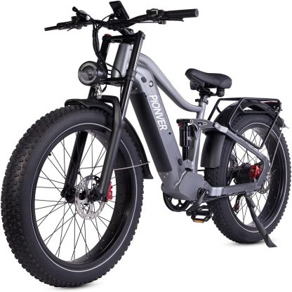 Electric Bicycle, 26 Inch Off-Road Ebike for Adults with Removable 48V 25Ah Lithium Ion Battery, 7 Speeds with Double Shock Absorbers and Double Hydraulic Disc Brake (Black)