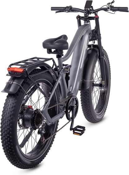 Electric Bicycle, 26 Inch Off-Road Ebike for Adults with Removable 48V 25Ah Lithium Ion Battery, 7 Speeds with Double Shock Absorbers and Double Hydraulic Disc Brake (Black) - Image 6