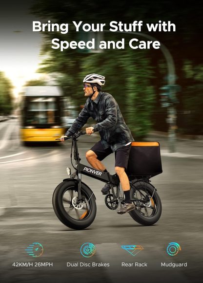 E-Bike Electric Bike Foldable | 20''×4.0" Fat Tires | 48V 13Ah Lithium Battery | Range 120KM | 7 Speed | 25KM/H - Image 8