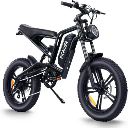 Electric Bike for Adults, Full Suspension, 48V13Ah Removable Battery, Up to 28MPH & 46.6 Miles (PAS), 750W Ebike with All-Terrain 4.0" Fat Tires, Cruise Control, Moped E-Bike