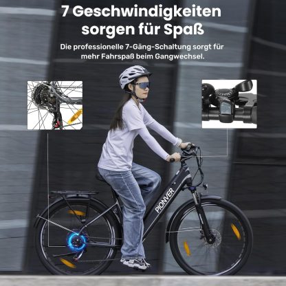 27.5 Inch E-Bike, Trekking Electric Bicycle with 36 V 15.6 Ah Large Battery 250 W Rear Motor Trekking/City Pedelec for Men and Women Long Range up to 100 km - Image 4