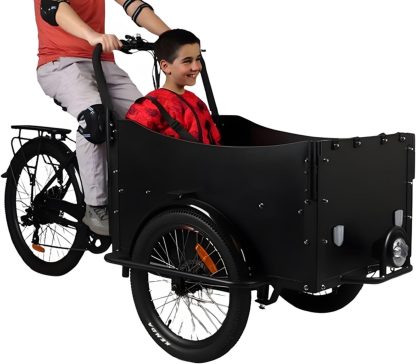 Electric Cargo Bike - Electric Cargo Bike 25 km/h, 36 V Lithium Battery, 250 W Motor, Ideal for Children's Transport & Family Trips, High Safety & Comfort - Image 5