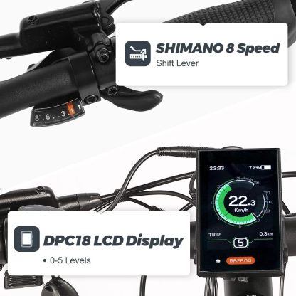 Electric Mountain Bike 29", 250W Mid Drive Motor, 48V 13Ah Integrated Removable Battery, Full Suspension E-bike for Adults, Shimano 8 Speed - Image 4
